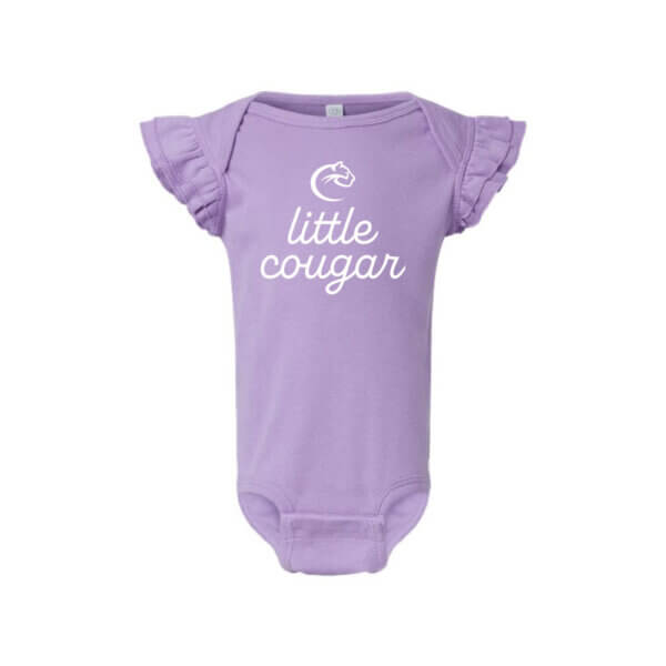 Infant Flutter Sleeve Baby Rib Bodysuit | Little Cougar